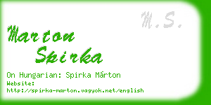 marton spirka business card